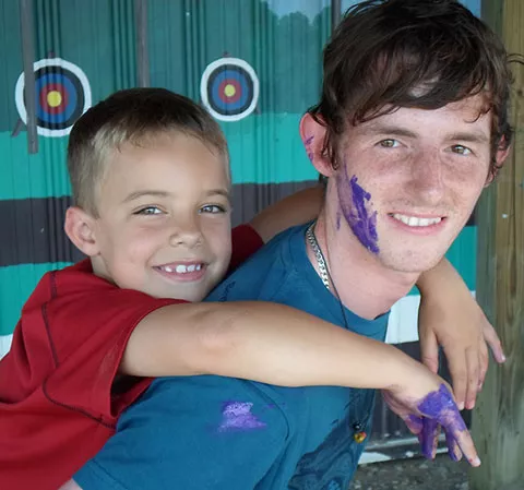 Father and son at Alumni camp